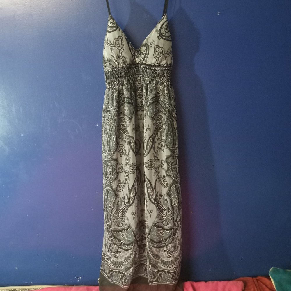 BOHO Grey & Black Maxi Dress